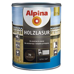 Tenkovrstvá impregnační lazura Alpina Holzlasur 40 Teak 0,75L