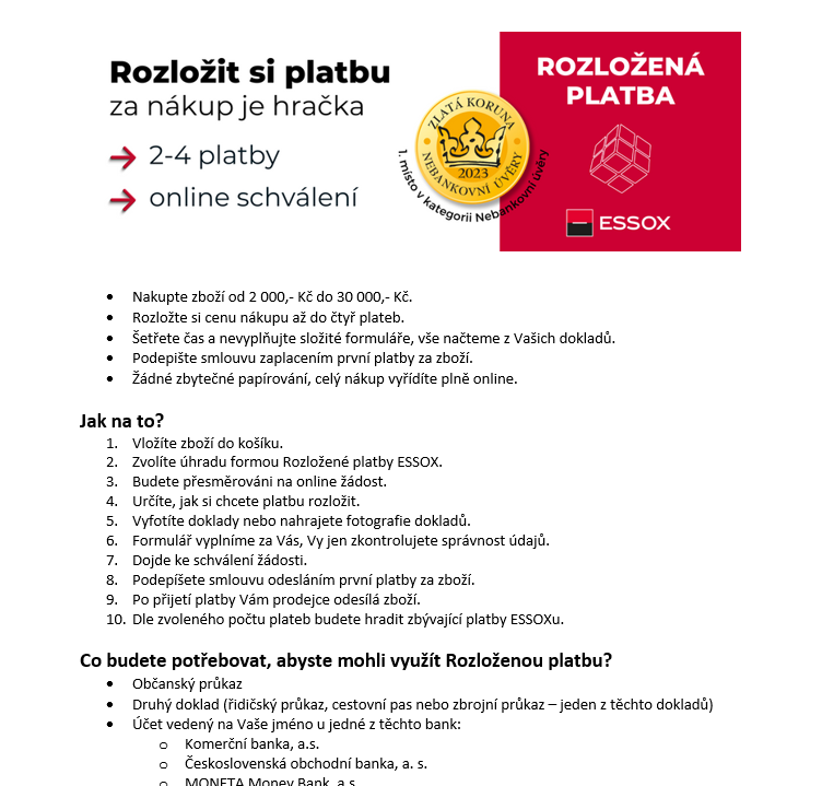 rozložená platba